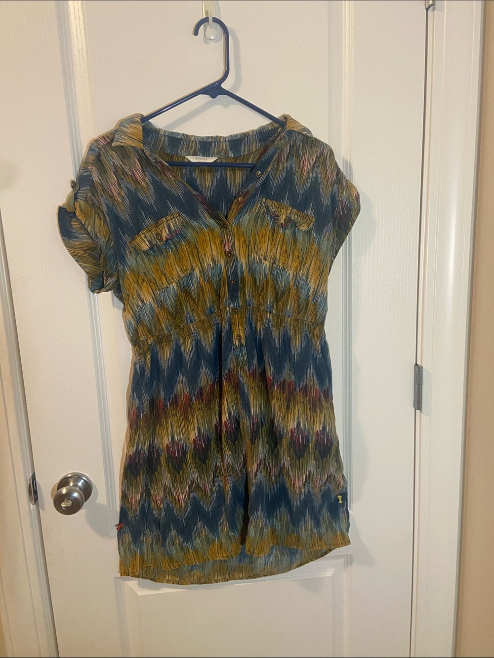 Multicolor Buttoned Midi Dress